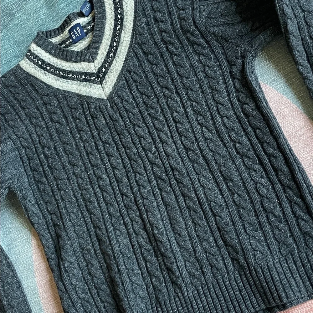 Gap Lambswool Fair Isle Pop Over Sweater
